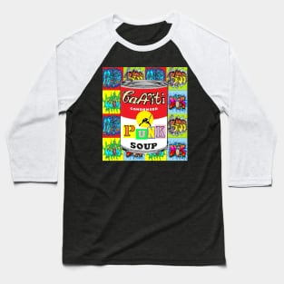 Punk 1960s Graphic Soup Baseball T-Shirt